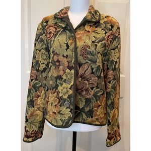 Coldwater Creek Tapestry Jacket Womens Medium Classic Fall Floral Multicolor